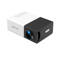 Home Theater & Bedroom Entertainment Device with HiFi Stereo Sound, Compact Modern Design, HDMI/USB/Audio Supported – Black White Portable Mini Projector 1080P HD