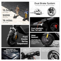 Segway Ninebot E2 Plus II Electric Scooter, 15.5 MPH, 16 Miles Max Range, Front Suspension, 8.1" Shock-Absorbing Tires, Dual Brakes, Scooter for Adults, UL-2272 2271 Certified - Volt-Edge Technologies®