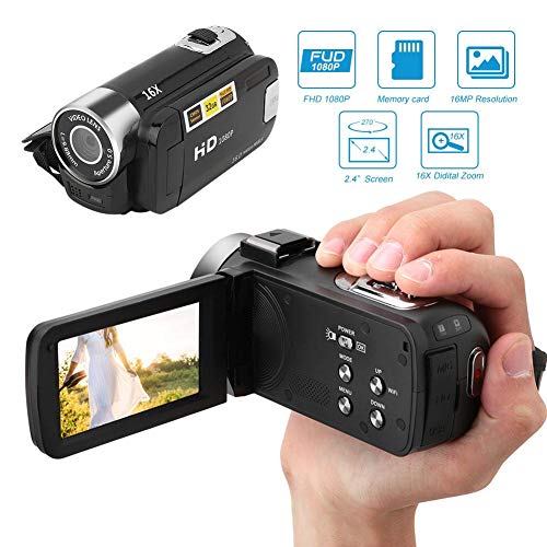Digital Camcorder, DH-90 16X Digital Zoom 2.7 Inch Colourful Display Screen, High Definition Camera Image Video Shooting Camcorder US Plug 110-240V