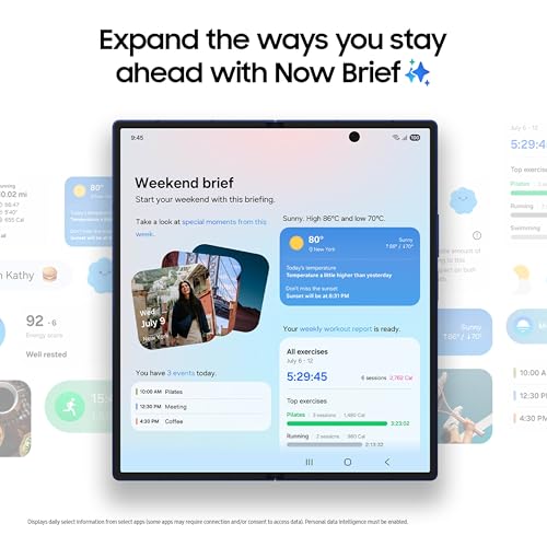 Samsung Galaxy Z Fold7 Cell Phone, 512GB AI Smartphone, Unlocked Android, AI Photo Edits, Large Screen, Long Battery Life, 2025, US 1 Yr Manufacturer Warranty, Blue Shadow
