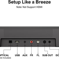 ULTIMEA 7.1ch Virtual Surround Sound Bar, Sound Bar for Smart TV with 4 Surround Speakers, Peak Power 330W, Surround Sound System for TV, App Control, TV Soundbar with Subwoofer, Opt/AUX/BT, Aura A40