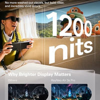 RayNeo Air 3s Pro AR/XR Glasses - 201'' 1200 Nits 120Hz HueView 2.0 Video Display, Smart Gaming Glasses for iPhone 17,16,15/Android/Mac/Switch 2/PS5/SteamDeck - 2025 Gift for Christmas & Tech Lover