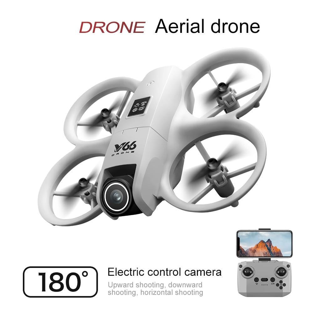 RC Small Drone with Dual Cameras, Propeller Guard, Altitude Hold, One-Key Takeoff, 3D Flips, 2 Batteries, Intelligent Obstacle Avoidance, Remote Control Helicopter Airplane, Hovering, APP Control, LED Lights, for Beginners FPV Palm Takeoff Mini Quadcopter