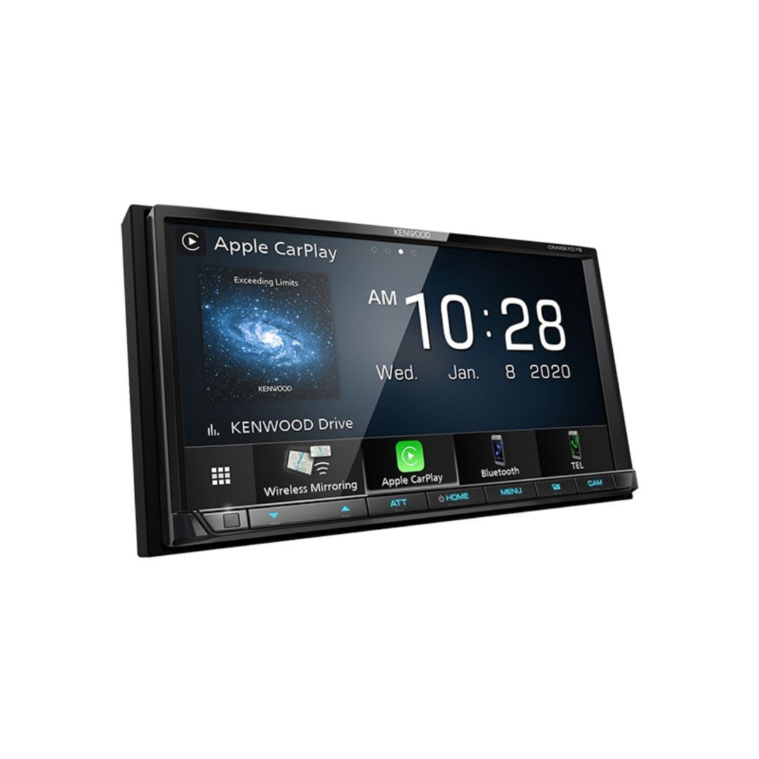 KENWOOD DMX9707S 6.95-Inch Capacitive Touch Screen, Car Stereo, Wired and Wireless CarPlay and Android Auto, Bluetooth, AM/FM Radio, MP3 Player, USB Port, Double DIN, 13-Band EQ, SiriusXM