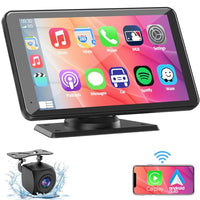 Wireless Car Stereo Compatible with Apple CarPlay and Android Auto,7" HD Portable Bluetooth CarPlay Touch Screen for Car,with Backup Camera Car Play for All Cars