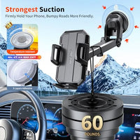 SUUSON Upgraded 3-in-1 Car Phone Holder Mount [Powerful Suction] Phone Mount for Car Dashboard Air Vent Windshield,for All iPhone Android Phone (Black)