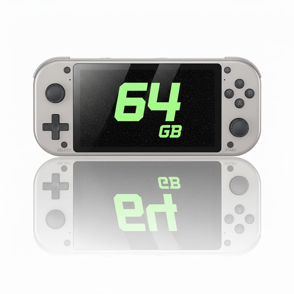 Retro Handheld Portable Video Game Console - 4.3" IPS Screen, Emuelec System, 64GB, 20,000+ Games, Classic Game System (64 GB)