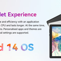 URAO 10 Inch Tablet Android 14 8GB(3+5 Expand) RAM 64GB ROM 1TB Expand 1280x800 IPS Screen 5000MAH Battery Dual Cameras WiFi 6