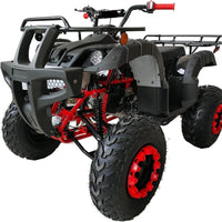 HHH 200cc ATV Quad Full Size ATV Full Big Size ATV for Adults Youth LED Lights Matching Rims and Automatic with Reverse (RED)