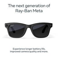 Ray-Ban Meta (Gen 2), Wayfarer, Matte Black | Smart AI Glasses for Men, Women — 2x Battery Life — 3K Ultra HD Resolution — 12 MP Ultra-Wide Camera, Audio, Video — Polarized Gradient Graphite Lenses