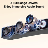 ULTIMEA 7.1ch Virtual Surround Sound Bar, Sound Bar for Smart TV with 4 Surround Speakers, Peak Power 330W, Surround Sound System for TV, App Control, TV Soundbar with Subwoofer, Opt/AUX/BT, Aura A40