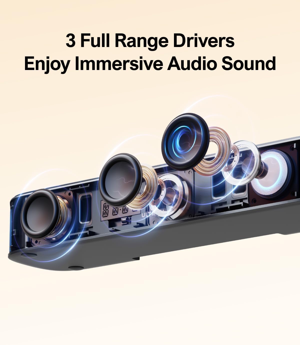 ULTIMEA 7.1ch Virtual Surround Sound Bar, Sound Bar for Smart TV with 4 Surround Speakers, Peak Power 330W, Surround Sound System for TV, App Control, TV Soundbar with Subwoofer, Opt/AUX/BT, Aura A40