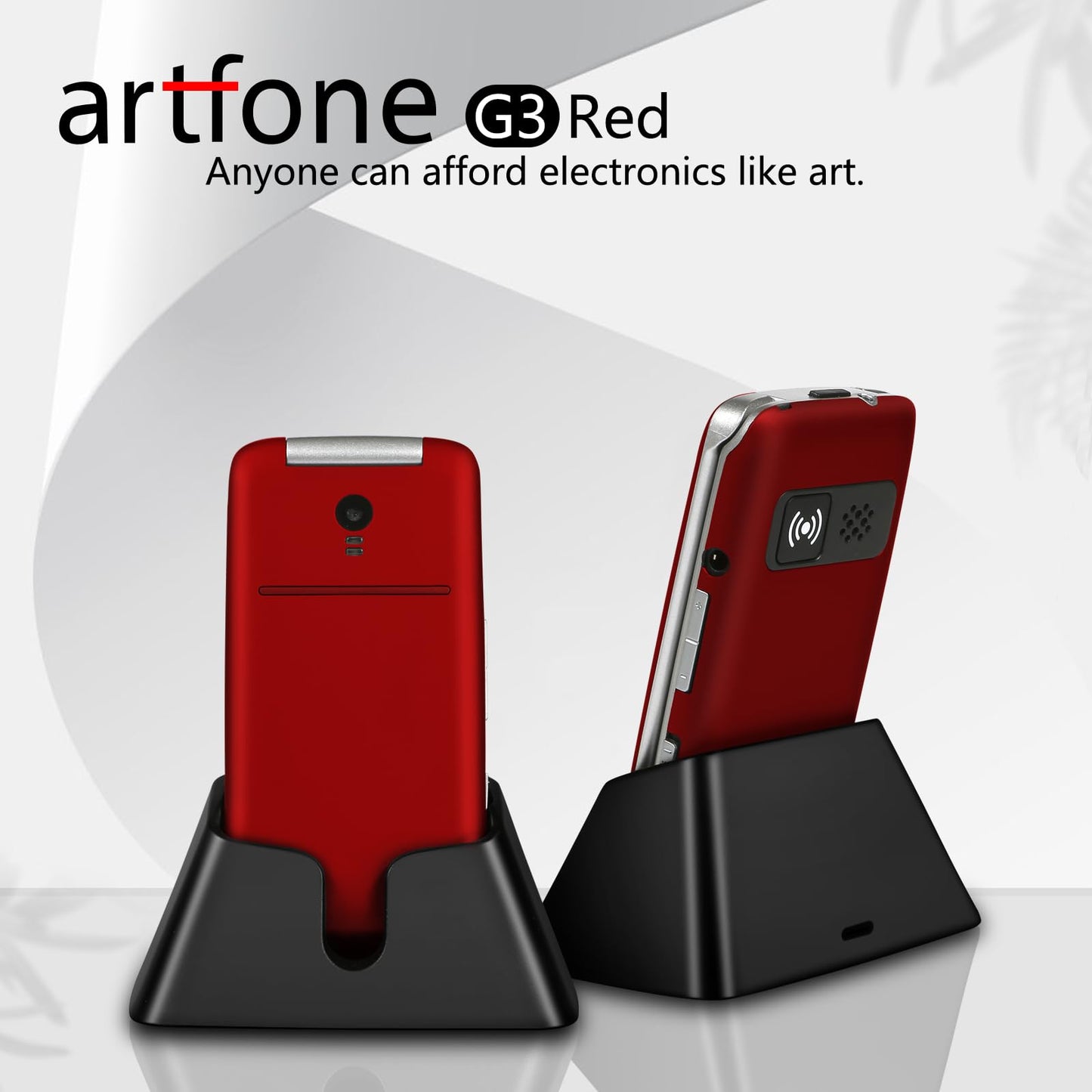 artfone 4G Volte Flip Phones Unlocked for Seniors丨Big Buttons Cell Phone for Elderly & Kids丨Clear Sound丨SOS Button丨Talking Clock丨Speed Dial丨Charging Dock丨Camera丨Talking Numbers丨USB-C,T-Mobile - G3 Red
