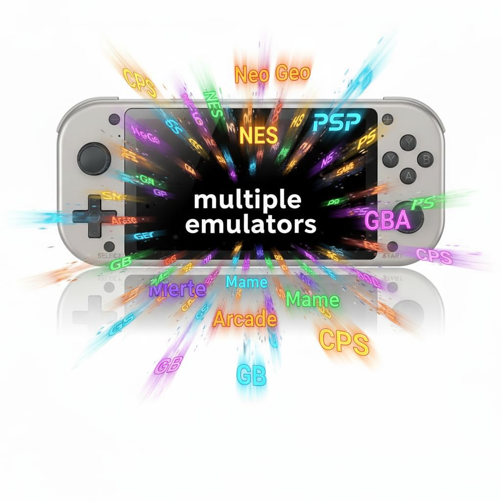 Retro Handheld Portable Video Game Console - 4.3" IPS Screen, Emuelec System, 64GB, 20,000+ Games, Classic Game System (64 GB)