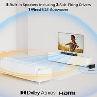 ULTIMEA 5.1CH Surround Sound Bar with Subwoofer, Dolby Atmos, VoiceMX, BassMX, APP, 300W Soundbar for Smart TV, Home Theater Surround Sound System for TV, BT 5.4, Poseidon M60 (2025 Model) - Volt-Edge Technologies®