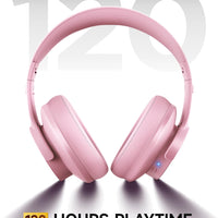 Picun B8 Bluetooth Headphones, 120H Playtime Headphone Wireless Bluetooth with 3 EQ Modes, Low Latency, Hands-Free Calls, Over Ear Headphones for Travel Home Office Cellphone PC Black