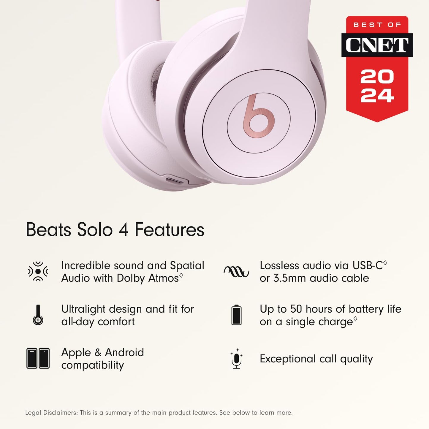 Beats Solo 4 - Wireless Bluetooth On-Ear Headphones, Apple & Android Compatible, Up to 50 Hours of Battery Life - Matte Black - Volt-Edge Technologies®