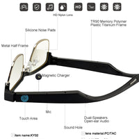 Smart Glasses,Bluetooth Glasses for Men Women with Anti-Blue Light&UV400 Lenses,Audio Eyewear with Bluetooth Speakers,Music Playback&Hands-Free Calling,Touch&Voice Assistant,for Indoor&Outdoor