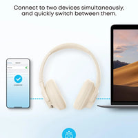 Soundcore by Anker Q20i Hybrid Active Noise Cancelling Headphones, Wireless Over-Ear Bluetooth, 40H Long ANC Playtime, Hi-Res Audio, Big Bass, Customize via an App, Transparency Mode (White) - Volt-Edge Technologies®