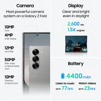 Samsung Galaxy Z Fold 6 AI Cell Phone, 256GB Unlocked Silver Shadow (Renewed)