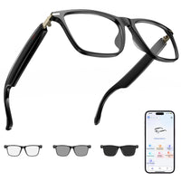 AI Translation Smart Glasses with 138 Languages, Bluetooth Glasses Compatible with ChatGPT, Photochromic Lens with Open-Ear Speakers for Men Women, for Travel, Business, Driving