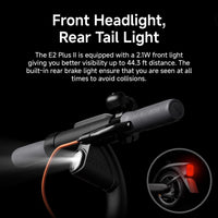 Segway Ninebot E2 Plus II Electric Scooter, 15.5 MPH, 16 Miles Max Range, Front Suspension, 8.1" Shock-Absorbing Tires, Dual Brakes, Scooter for Adults, UL-2272 2271 Certified - Volt-Edge Technologies®