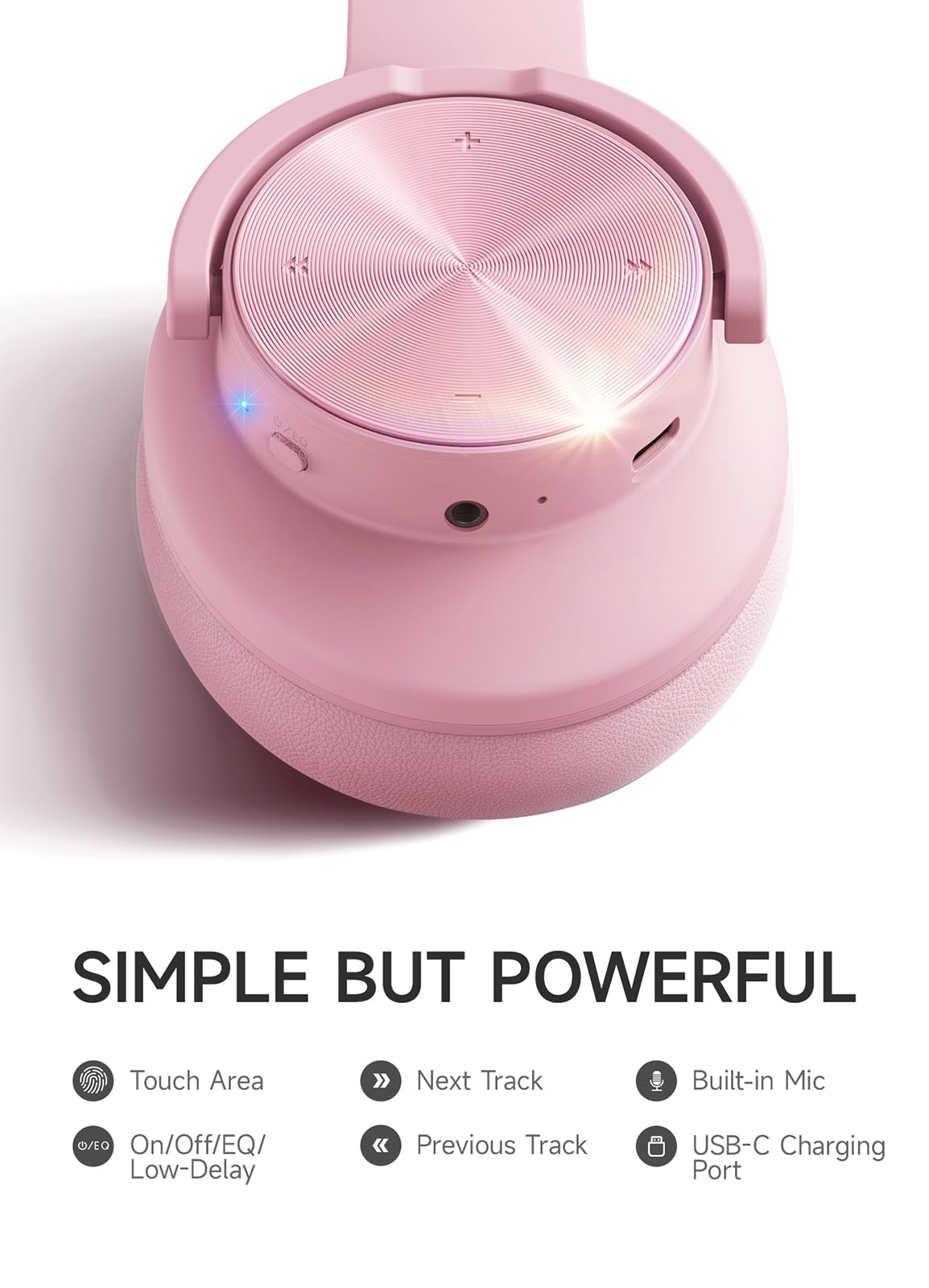 Picun B8 Bluetooth Headphones, 120H Playtime Headphone Wireless Bluetooth with 3 EQ Modes, Low Latency, Hands-Free Calls, Over Ear Headphones for Travel Home Office Cellphone PC Black