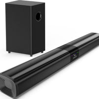 Saiyin Sound Bar for Smart TV with 5.25 Inch Subwoofer, 100W 24 Inch Soundbar for TV, TV Soundbar with Optical, ARC, AUX and Bluetooth 5.3 Inputs, Detachable Surround Sound System for TV - Volt-Edge Technologies®