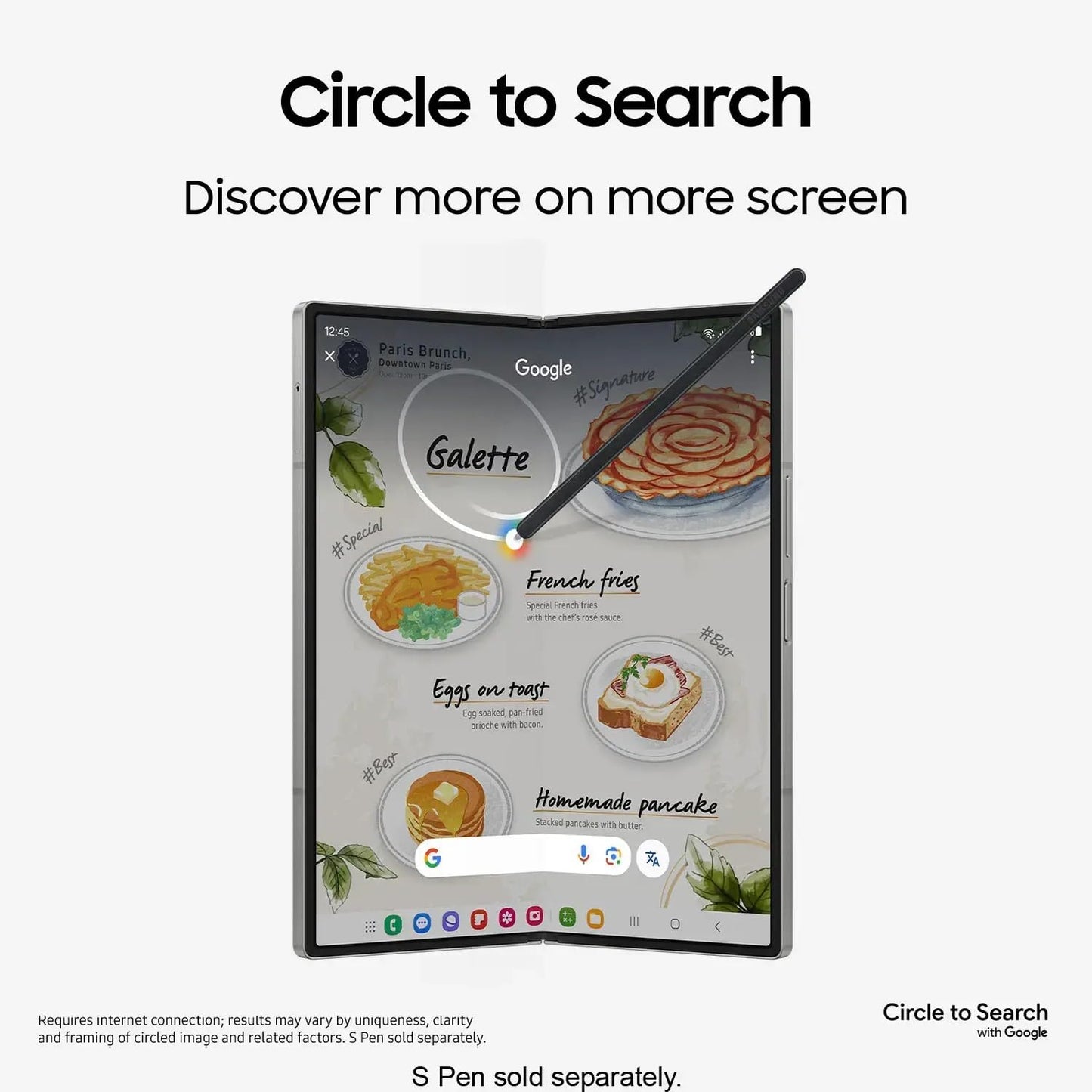 Samsung Galaxy Z Fold 6 AI Cell Phone, 256GB Unlocked Silver Shadow (Renewed)