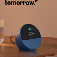 Amazon Echo Spot (newest model), Great for nightstands, offices and kitchens, Smart alarm clock with Alexa, Glacier White