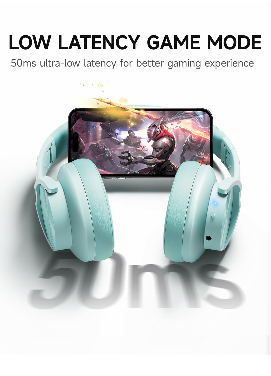 Picun B8 Bluetooth Headphones, 120H Playtime Headphone Wireless Bluetooth with 3 EQ Modes, Low Latency, Hands-Free Calls, Over Ear Headphones for Travel Home Office Cellphone PC Black - Volt-Edge Technologies®