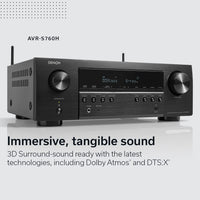 Denon AVR-S760H 7.2 Ch AVR - 75 W/Ch (2021 Model), Advanced 8K Upscaling, Dolby Atmos Height Virtualization, DTS Virtual:X & More, Built-in HEOS, Amazon Alexa Voice Control