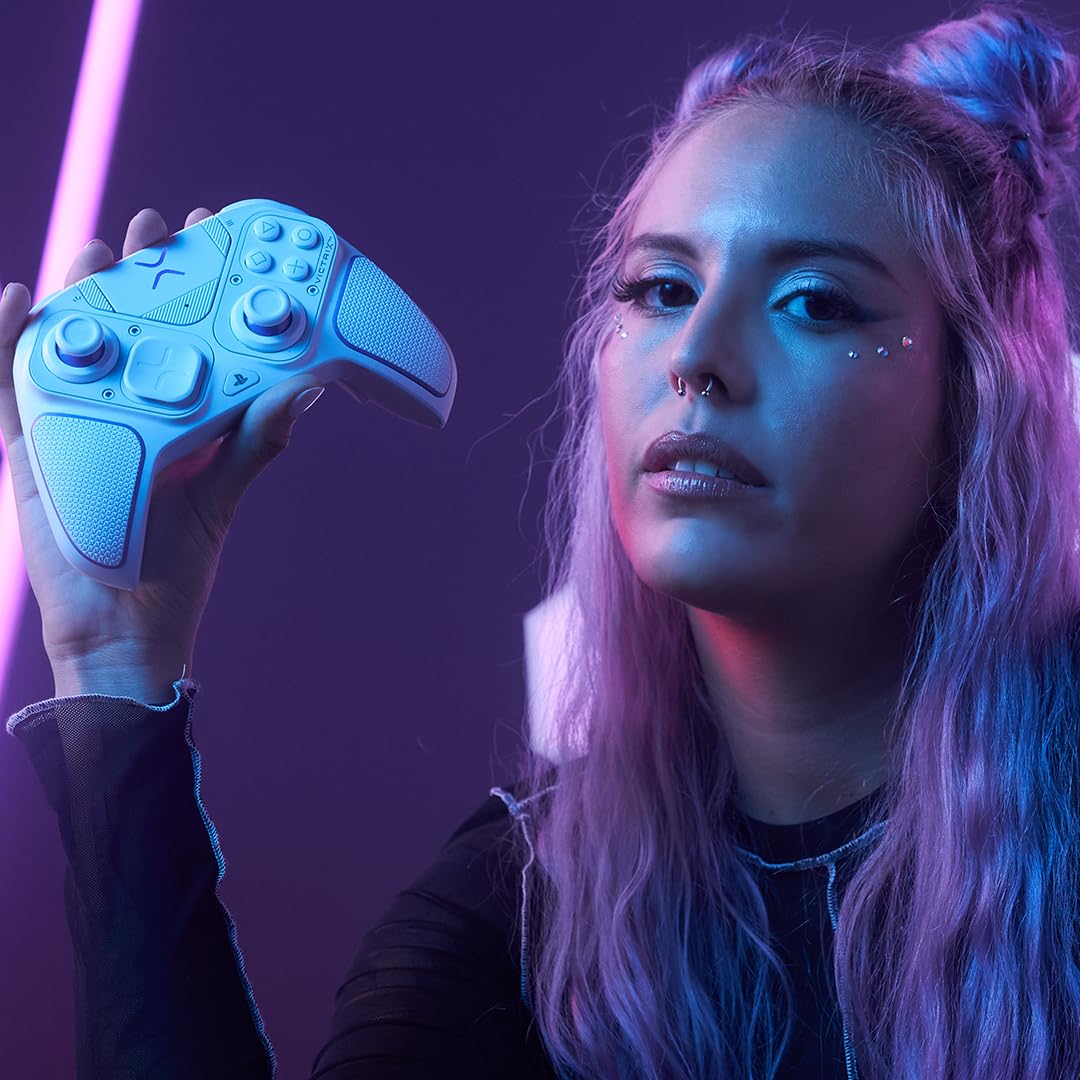 PDP Victrix Pro BFG Wireless Gaming Controller for Playstation 5 / PS5, PS4, PC, Modular Esports Gamepad, Remappable Buttons, Customizable Triggers/Paddles/D-Pad/Fightpad, PC App, White