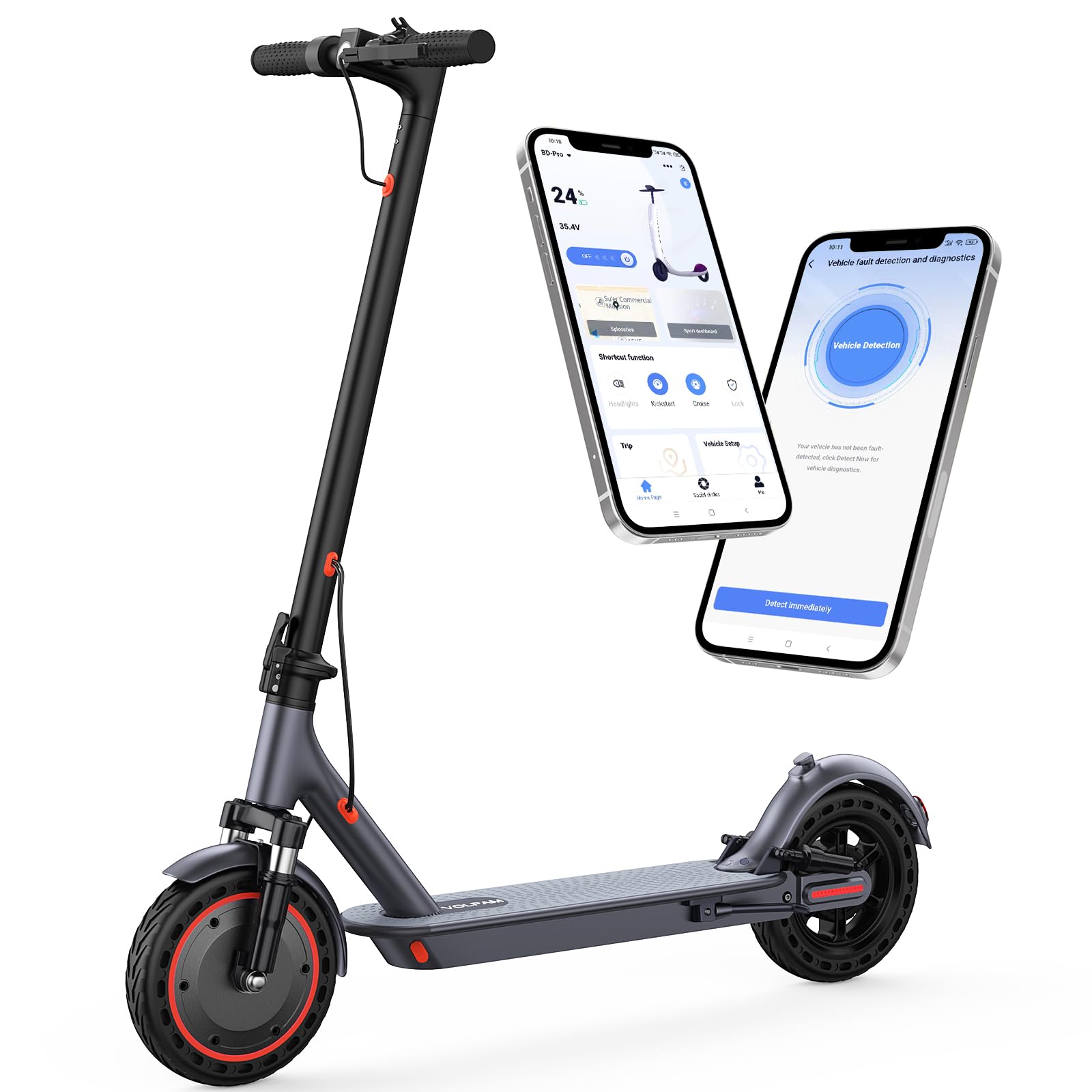 VOLPAM Electric Scooter, 350W/500W, 8.5"/10" Tires, 12/21/28 Miles Range, 16/19/22Mph, Folding E-Scooter with Dual Braking - Volt-Edge Technologies®