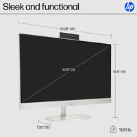 HP 24 Touchscreen All-in-One Desktop Computer for Home and School, Intel Processor, 23.8" FHD Display, 32GB DDR4 RAM, 1TB PCIe SSD, WiFi 6, Bluetooth 5.3, Business AIO, White