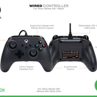 PowerA Wired Controller For Xbox Series X|S - Black, Gamepad, Video Game Controller Works with Xbox One
