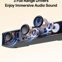 ULTIMEA 7.1ch Sound Bar with Subwoofer, Virtual Surround Sound System for TV, Sound Bar for Smart TV with 4 Surround Speakers, Peak Power 330W, TV Soundbar with App Control, Opt/AUX/BT, Aura A40 - Volt-Edge Technologies®