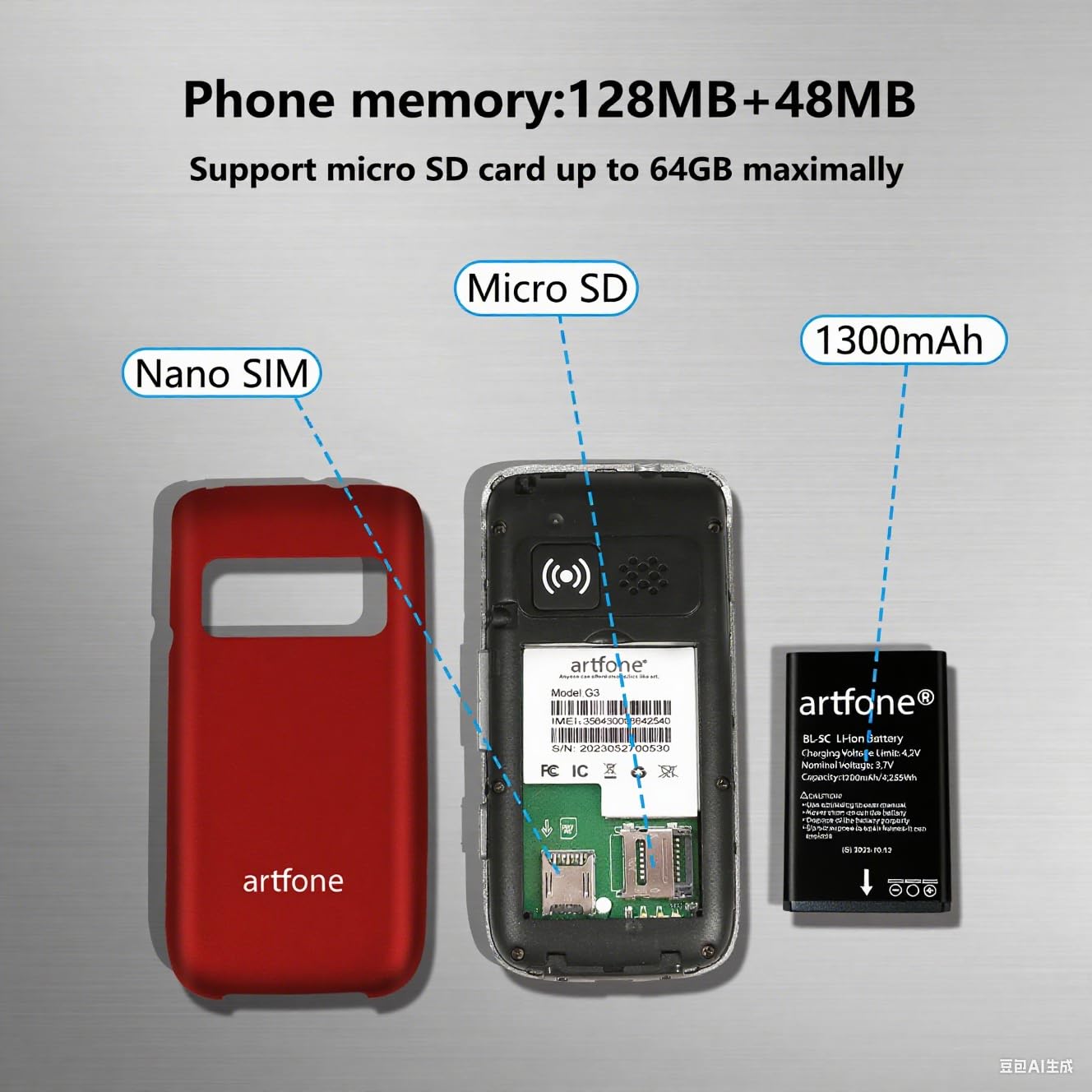 artfone 4G Volte Flip Phones Unlocked for Seniors丨Big Buttons Cell Phone for Elderly & Kids丨Clear Sound丨SOS Button丨Talking Clock丨Speed Dial丨Charging Dock丨Camera丨Talking Numbers丨USB-C,T-Mobile - G3 Red