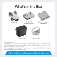 DJI Mini 4K Camera Drone Combo, Drone with 4K UHD Camera for Adults, Under 249 g, 3-Axis Gimbal Stabilization, 10km Video Transmission, Auto Return, 2 Batteries for 62-Min Max Flight Time, QuickShots