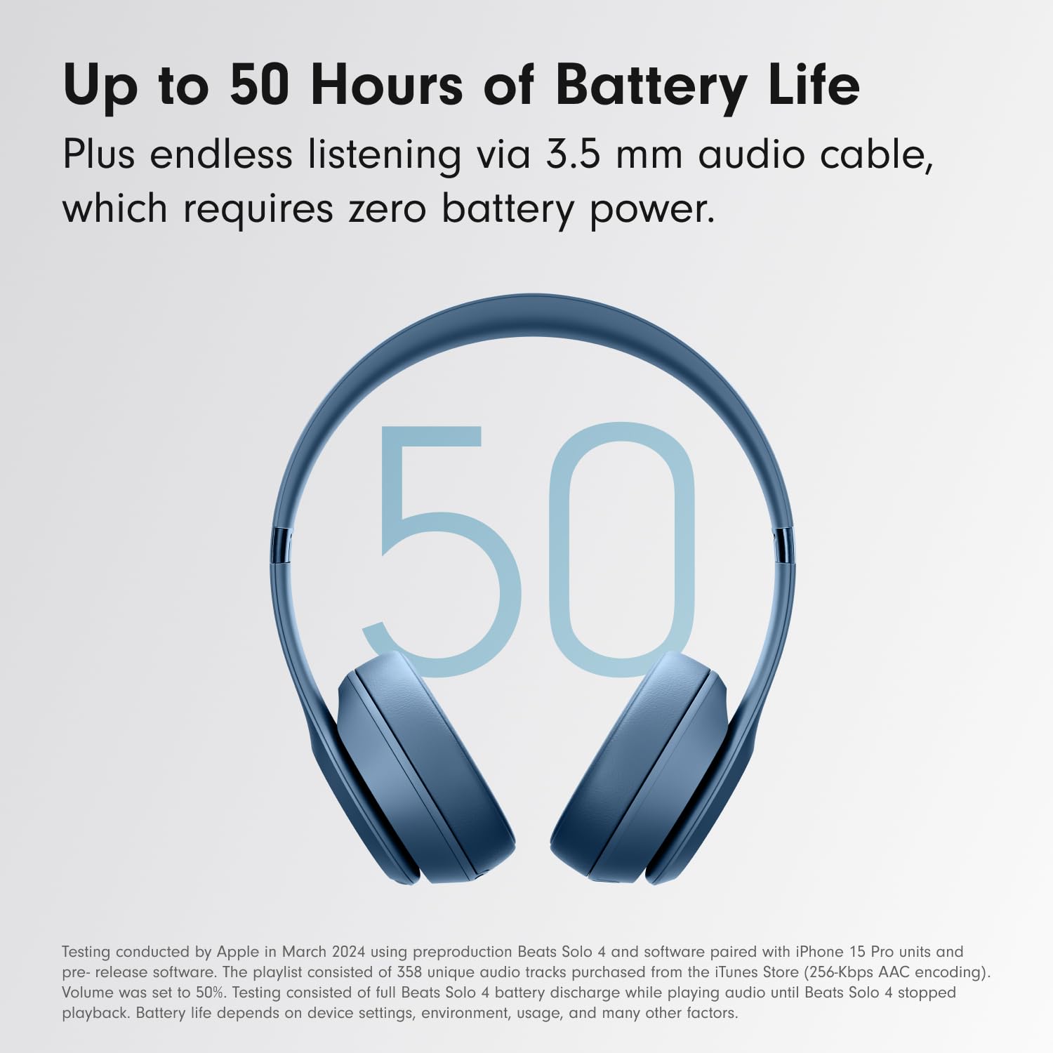 Beats Solo 4 - Wireless Bluetooth On-Ear Headphones, Apple & Android Compatible, Up to 50 Hours of Battery Life - Matte Black