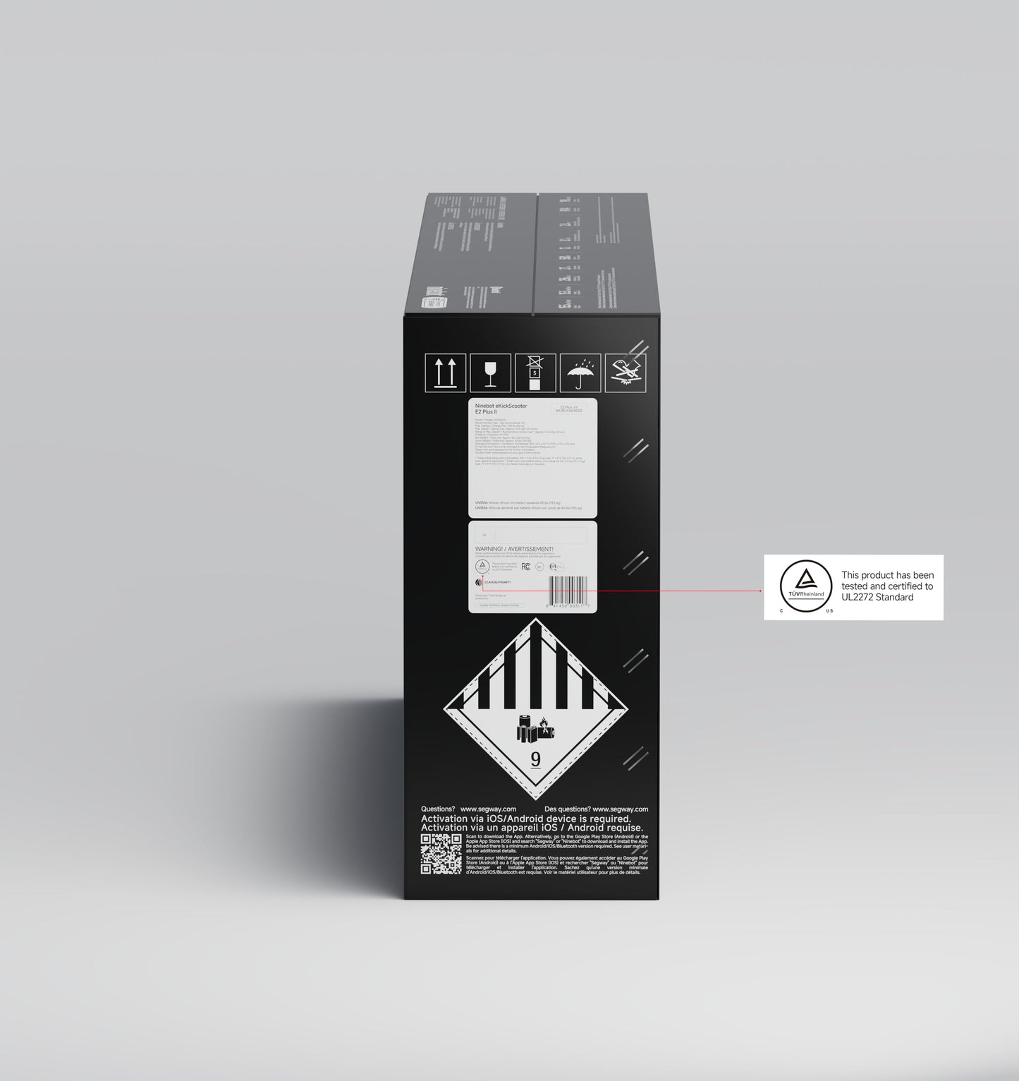 Segway Ninebot E2 Plus II Electric Scooter, 15.5 MPH, 16 Miles Max Range, Front Suspension, 8.1" Shock-Absorbing Tires, Dual Brakes, Scooter for Adults, UL-2272 2271 Certified - Volt-Edge Technologies®