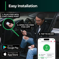 FIXD Bluetooth OBD2 Scanner for Car - Car Code Readers & Scan Tools for iPhone/Android - Wireless OBD2 Auto Diagnostic Tool - Check Engine & Fix All Vehicles 1996+ (1 Pack w/Free FIXD Premium Trial)