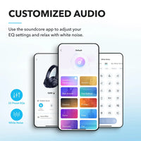 Soundcore by Anker Q20i Hybrid Active Noise Cancelling Headphones, Wireless Over-Ear Bluetooth, 40H Long ANC Playtime, Hi-Res Audio, Big Bass, Customize via an App, Transparency Mode (White) - Volt-Edge Technologies®