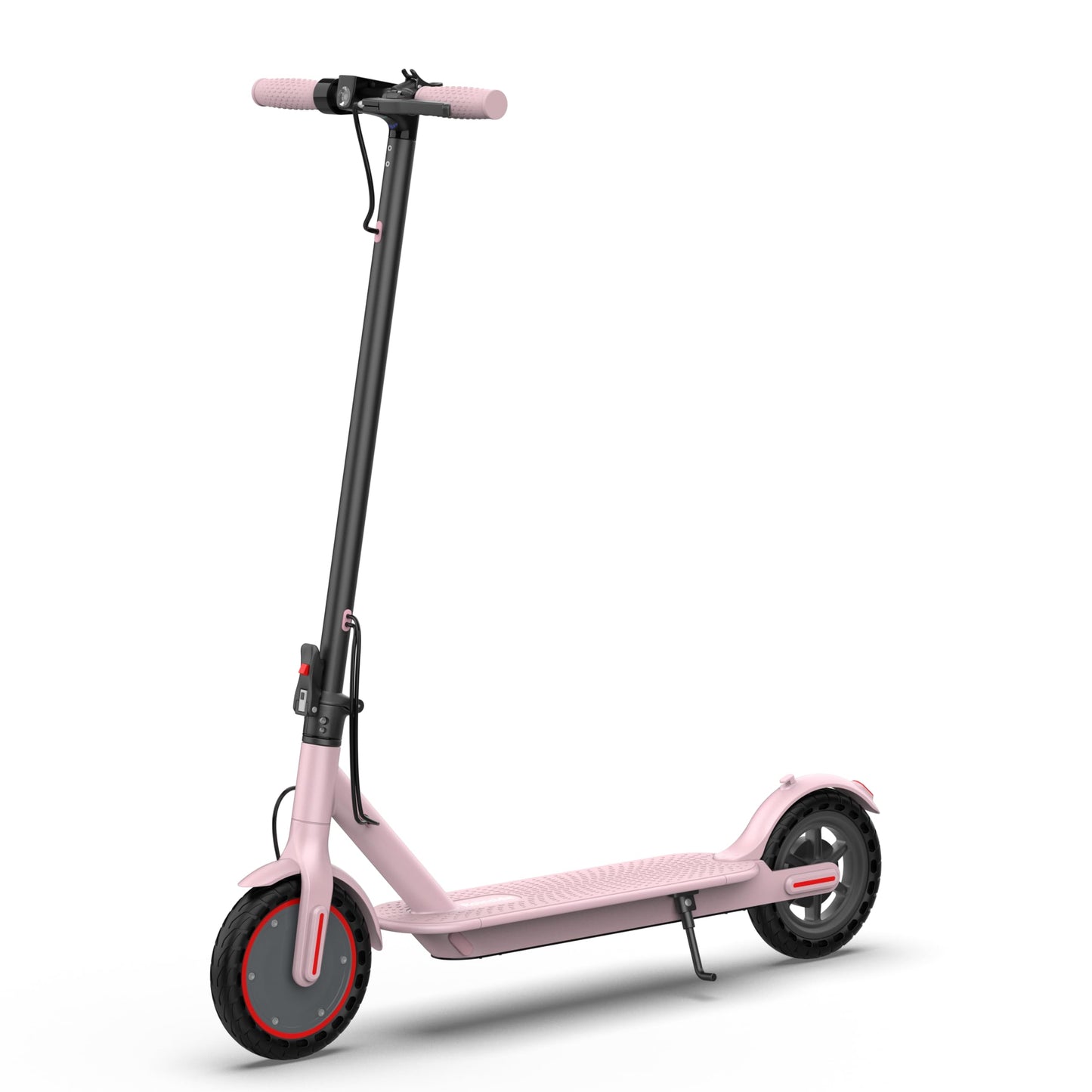 Roinside Electric Scooter - 8.5" Solid Tires, 350W Motor, Up to 19 MPH and 15 Miles Long-Range Commuting Foldable Scooter for Adults with Dual Braking System and Smart App, Pink