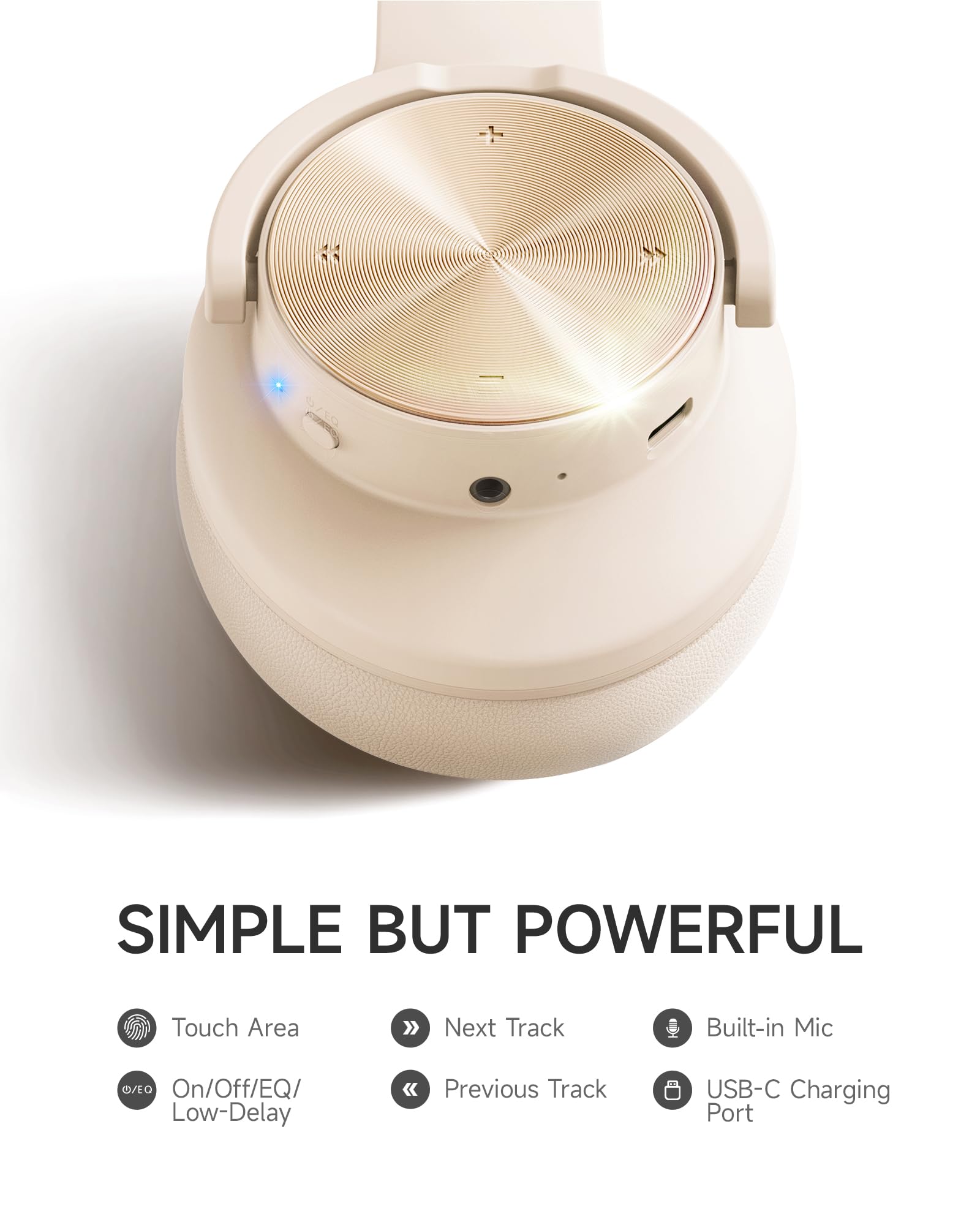 Picun B8 Bluetooth Headphones, 120H Playtime Headphone Wireless Bluetooth with 3 EQ Modes, Low Latency, Hands-Free Calls, Over Ear Headphones for Travel Home Office Cellphone PC Black - Volt-Edge Technologies®