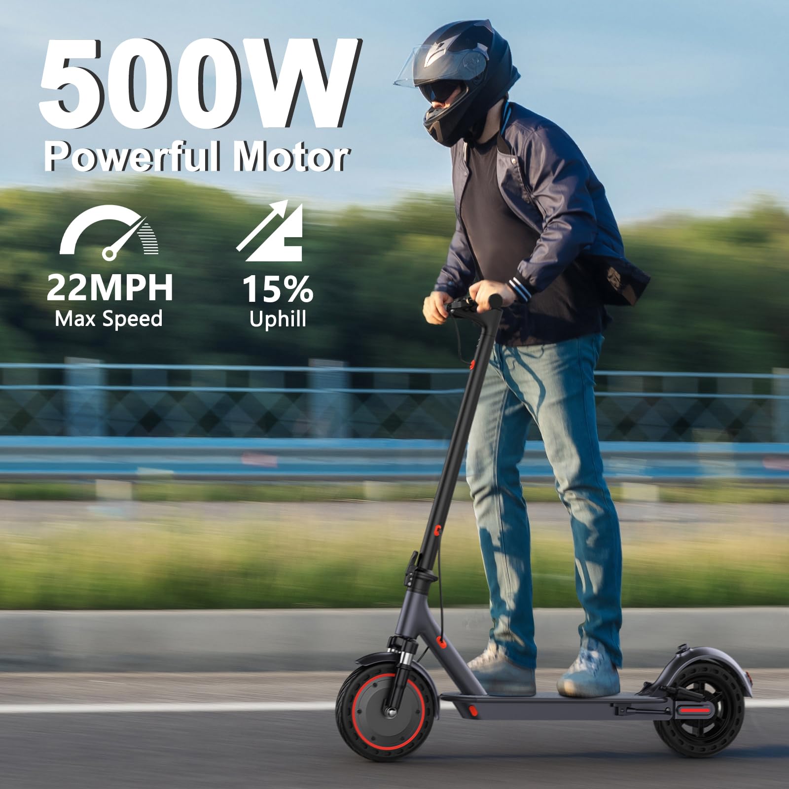 VOLPAM Electric Scooter, 350W/500W, 8.5"/10" Tires, 12/21/28 Miles Range, 16/19/22Mph, Folding E-Scooter with Dual Braking - Volt-Edge Technologies®