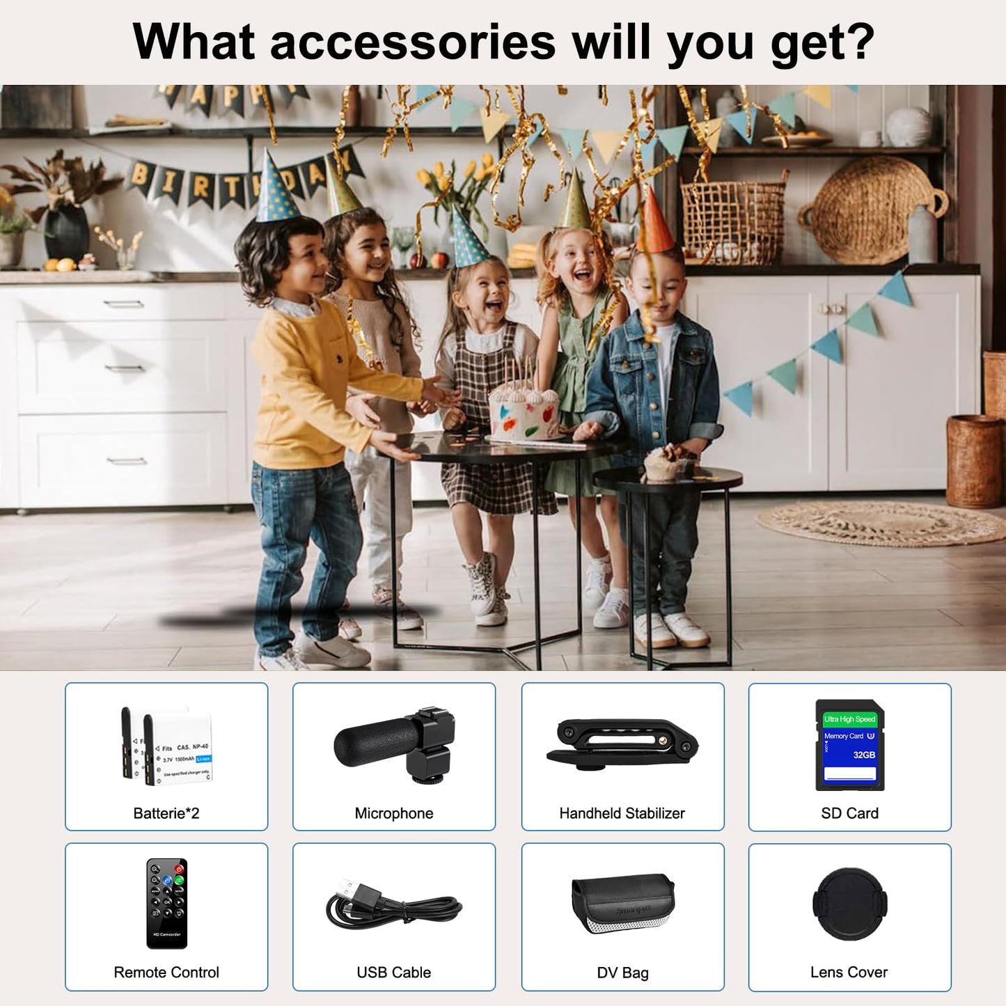 4K Camcorder Video Camera Ultra HD 80MP Vlogging Camera for YouTube IR Night Vision Camera 18X Digital Zoom 3.0 IPS Screen Video Recorder with 32GB SD Card, 2 Batteries, Remote Control, and Stabilizer