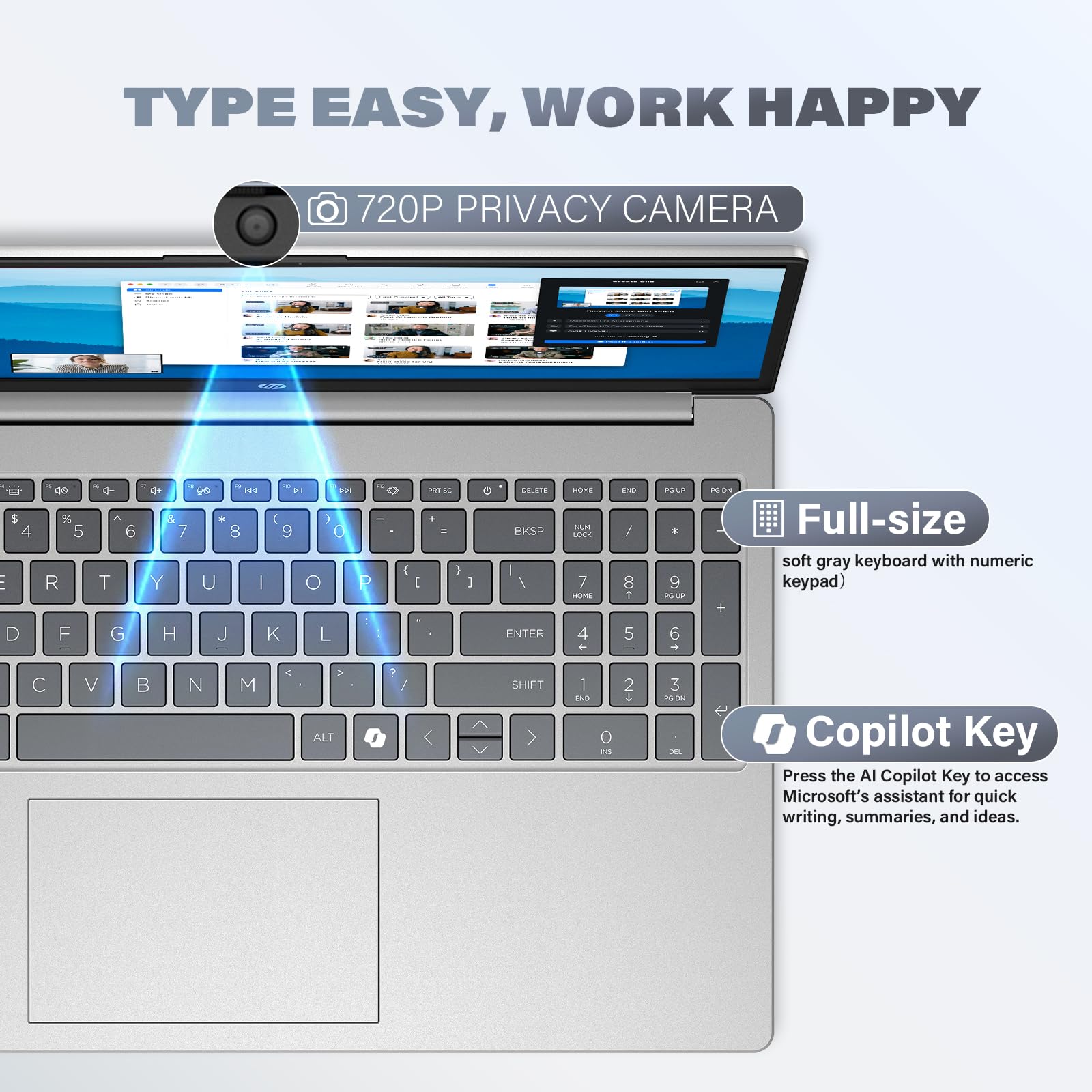 HP 2025 Flagship Touchscreen Laptop - 15.6" Anti-Glare Touch, Intel Core i3-1315U, AI Copilot, Wi-Fi6, Fast Charge, for Business & Student, Win 11 Pro, 32GB RAM, 1TB SSD, Redragon Accessory Kit