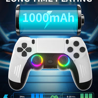 ThinTree P4 Style Wireless Controller Compatible for PS-5/Pro/Slim/PC, Gradient Color RGB mode/haptic feedback/1000 mAH battery/Motion Sensing/3.5mm Audio Jack (White and Black)