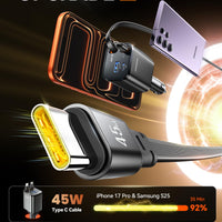 [2025 Ultra-Compact] 84W Retractable Car Charger, [PD 45W] Car Charger USB C for iPhone 16 17 Pro Fast Charging, Car Accessories Travel Essentials Gifts for Women Men for iPhone 17 Air 16 15 14 13 12